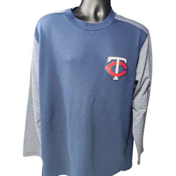 Majestic MLB Minnesota Twins Pullover Shirt Mens XL Long Sleeve Thermabase - Picture 2 of 12